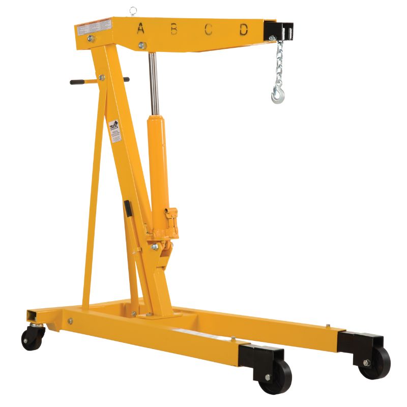 Vestil EHN-60-T, Shop Crane Telescoping Engine Hoist 6000lb In Yellow