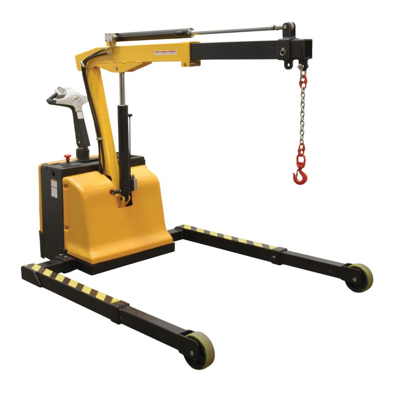 Vestil EPFC-25-AA, Steel Adjustable Electric Powered Floor Crane 2500 Lb. Retracted Capacity Yellow