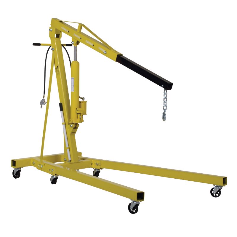 Vestil EHN-40-C-AH, Steel Air and Hand Pump Hydraulic Shop Crane 4000 Lb. Capacity Yellow